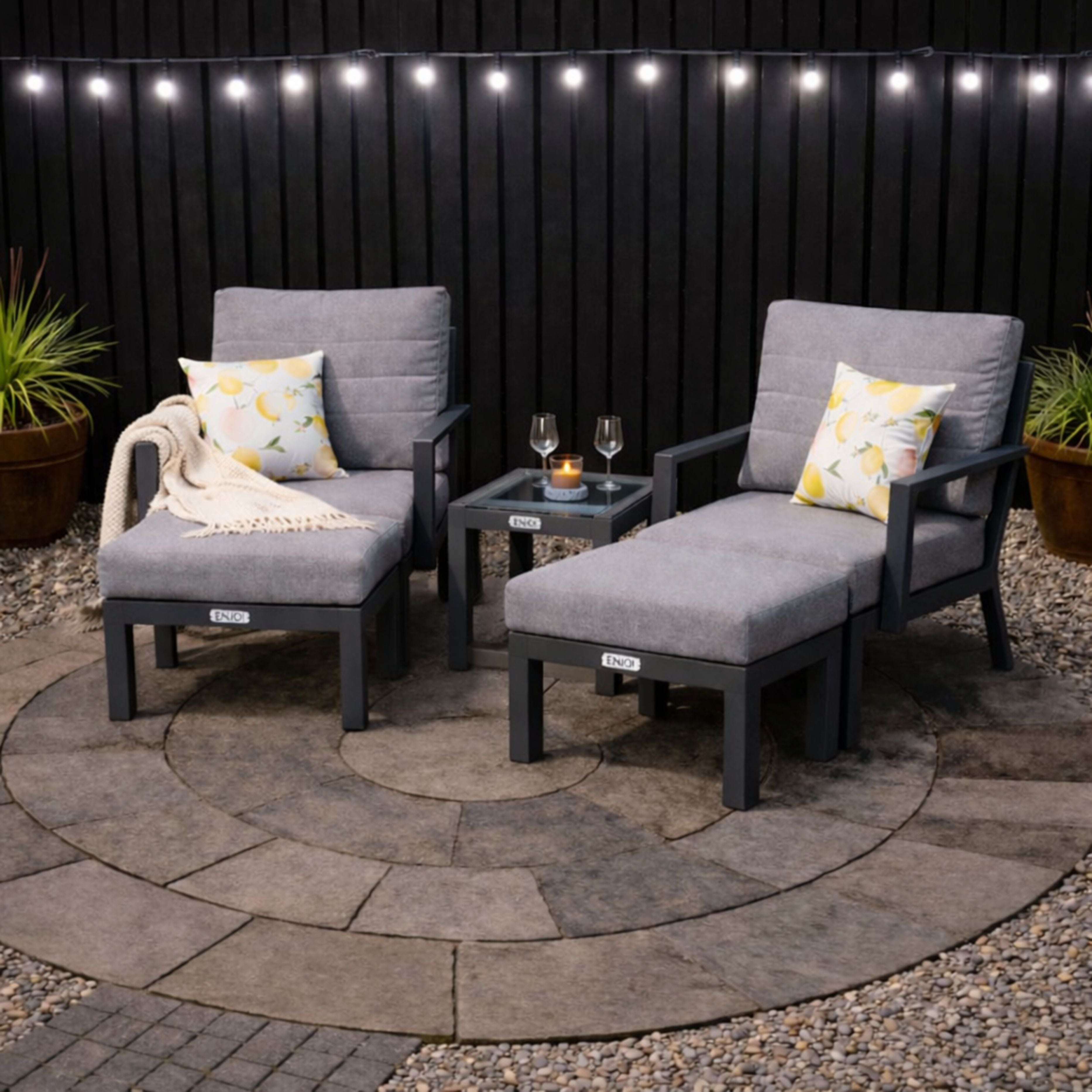 ENJOi Havanna Grey Duo Lounge Set