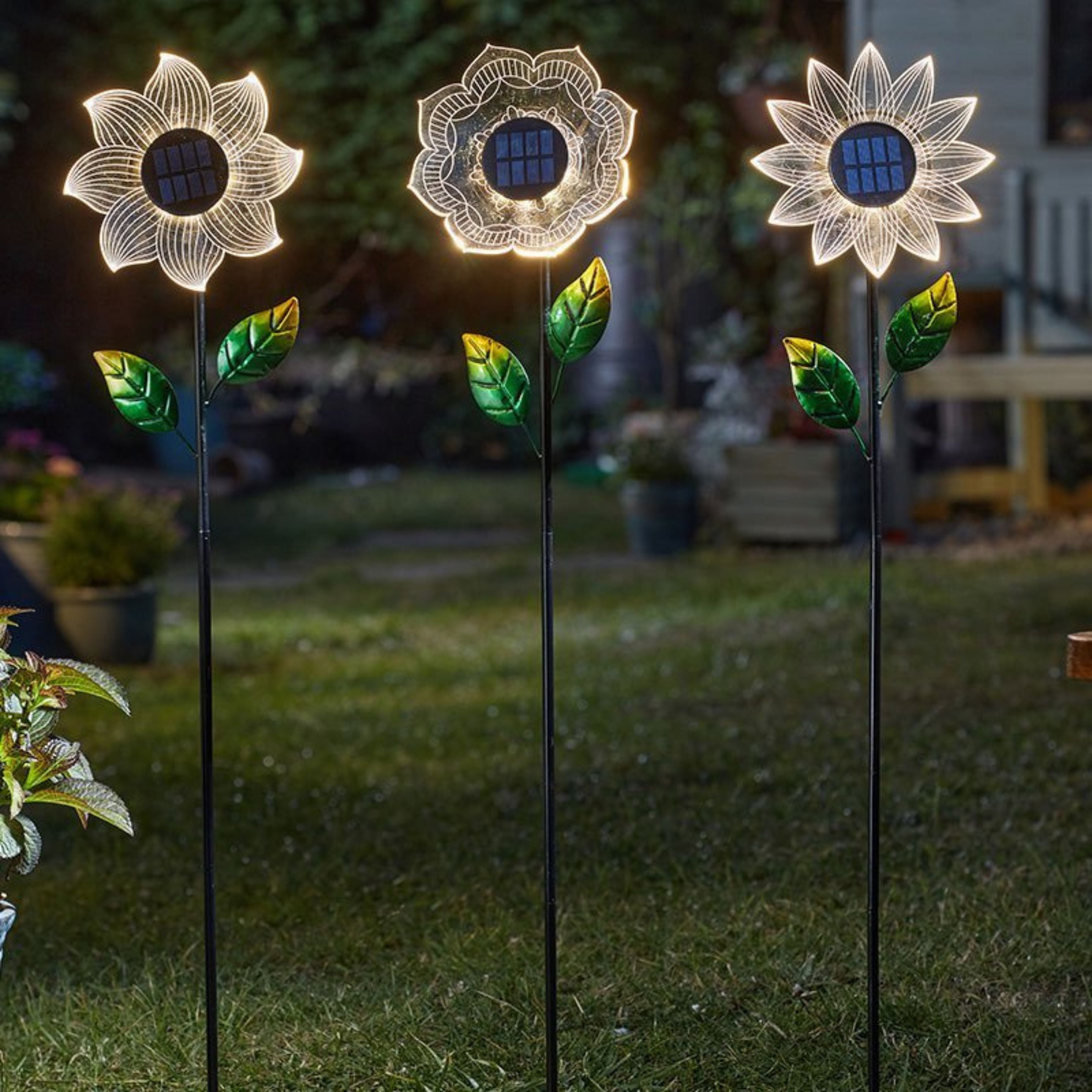 BloomLine Stake Light – Decorative Solar Garden Stake Light (Assorted ...