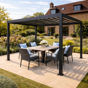 ENJOi Leo Aluminium Rectangular Pergola Anthracite Grey - 4m x 2.4m