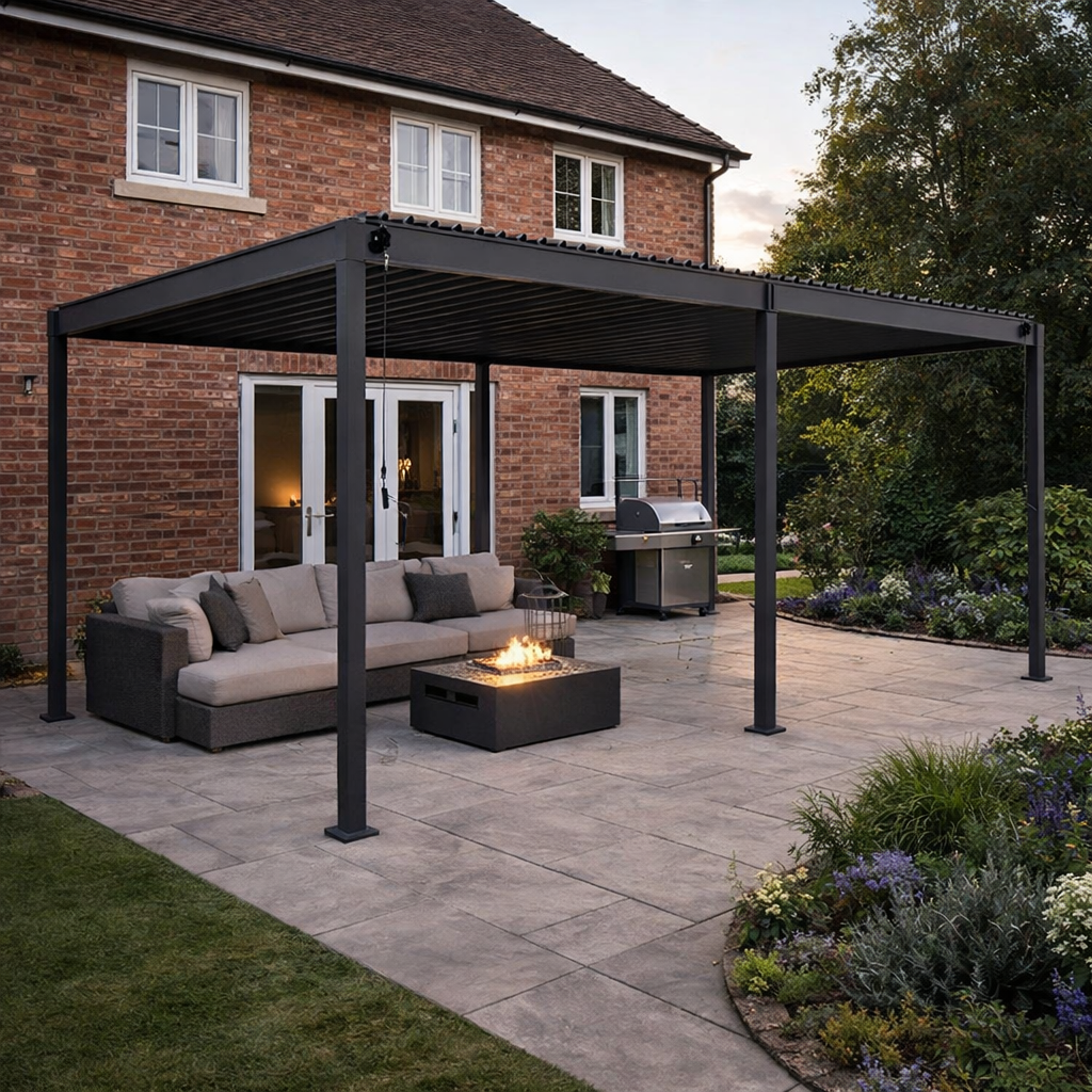 ENJOi Aura Free Standing 6x3m Rec Pergola Grey