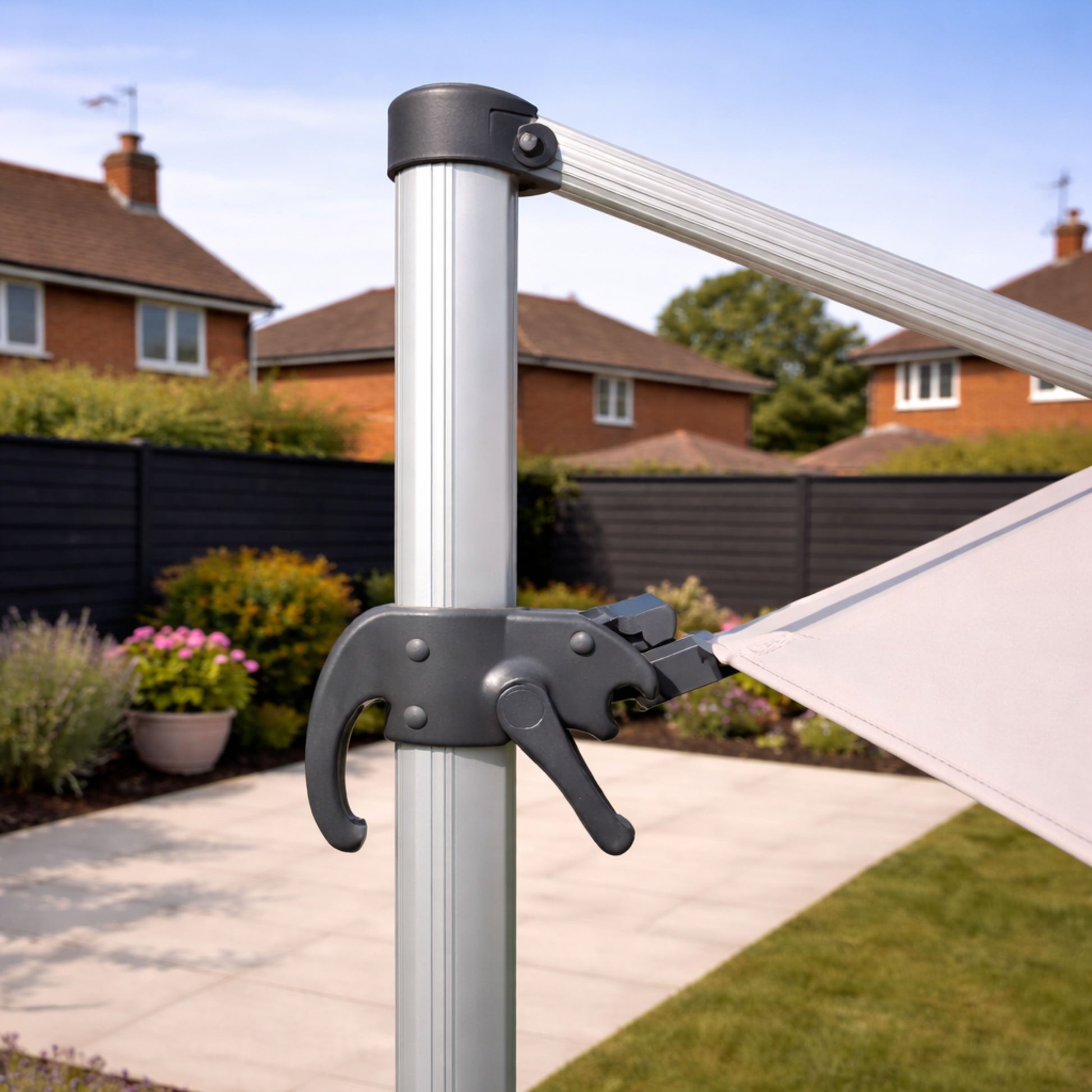 ENJOi Atlas Round Cantilever Parasol (with base) Taupe - 3m