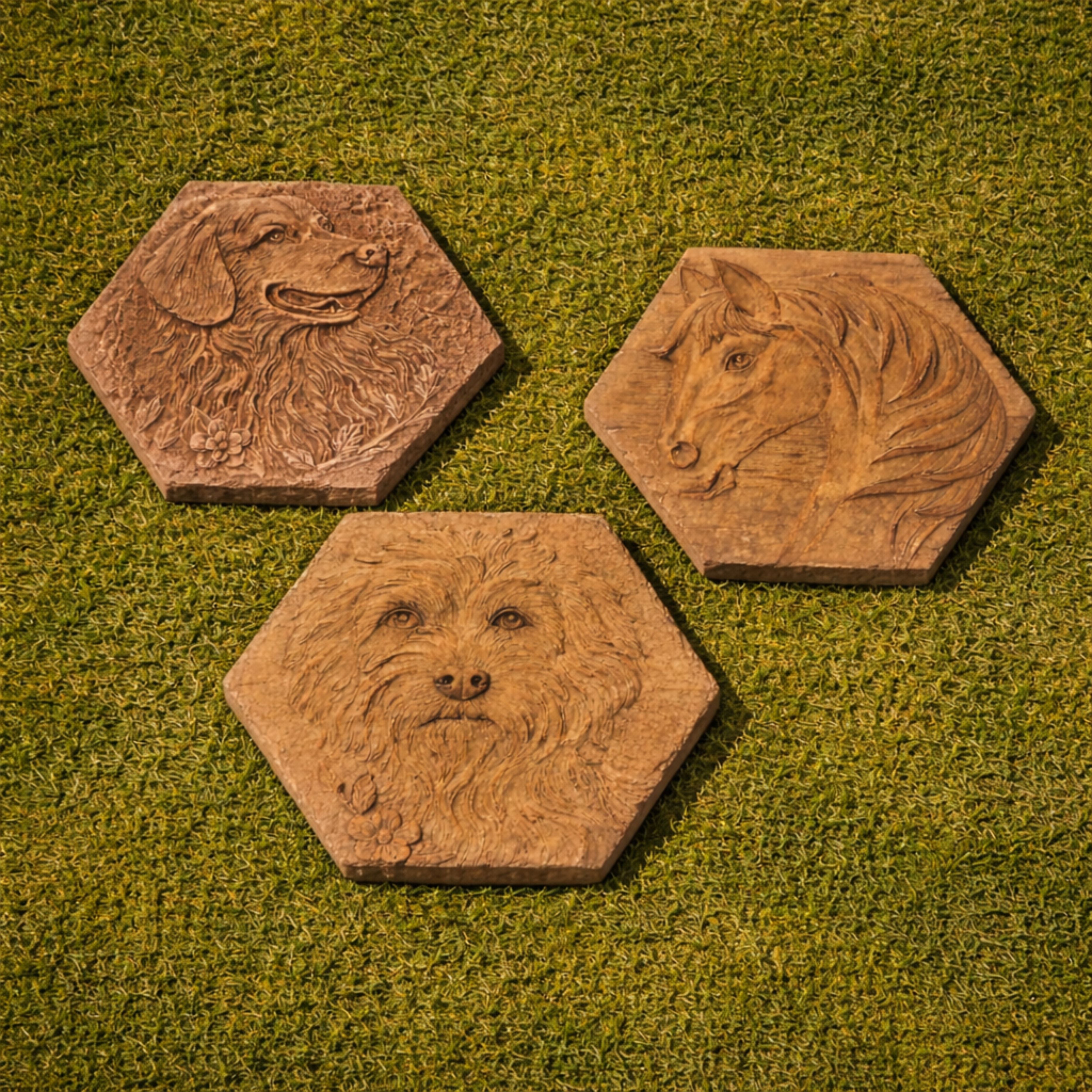 Altico Labrador, Horse & Cockerpoo Stepping Stone / Wall Plaque Collection