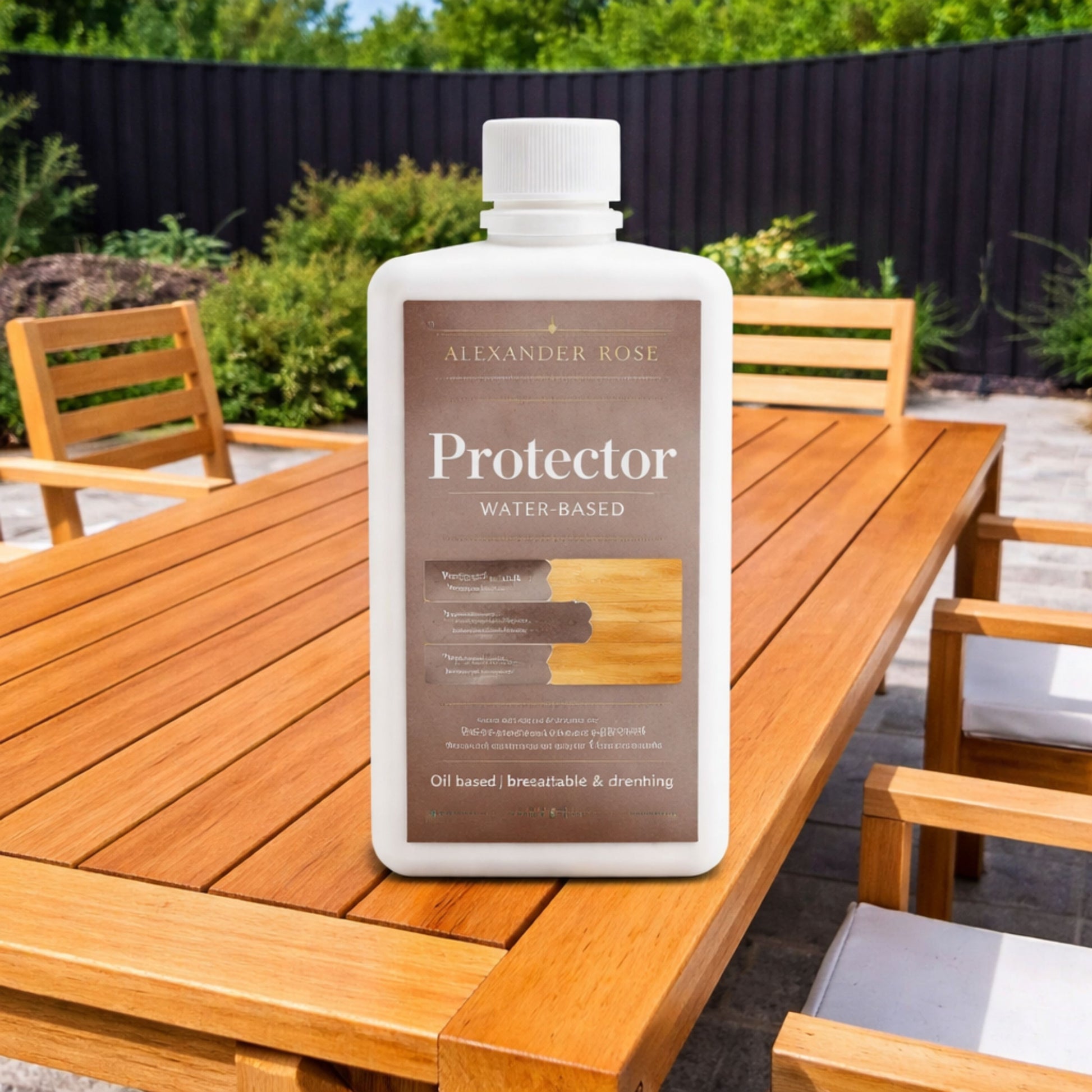 Alexander Rose Golden Teak Protector 1L – Timber Protection for Outdoor Furniture