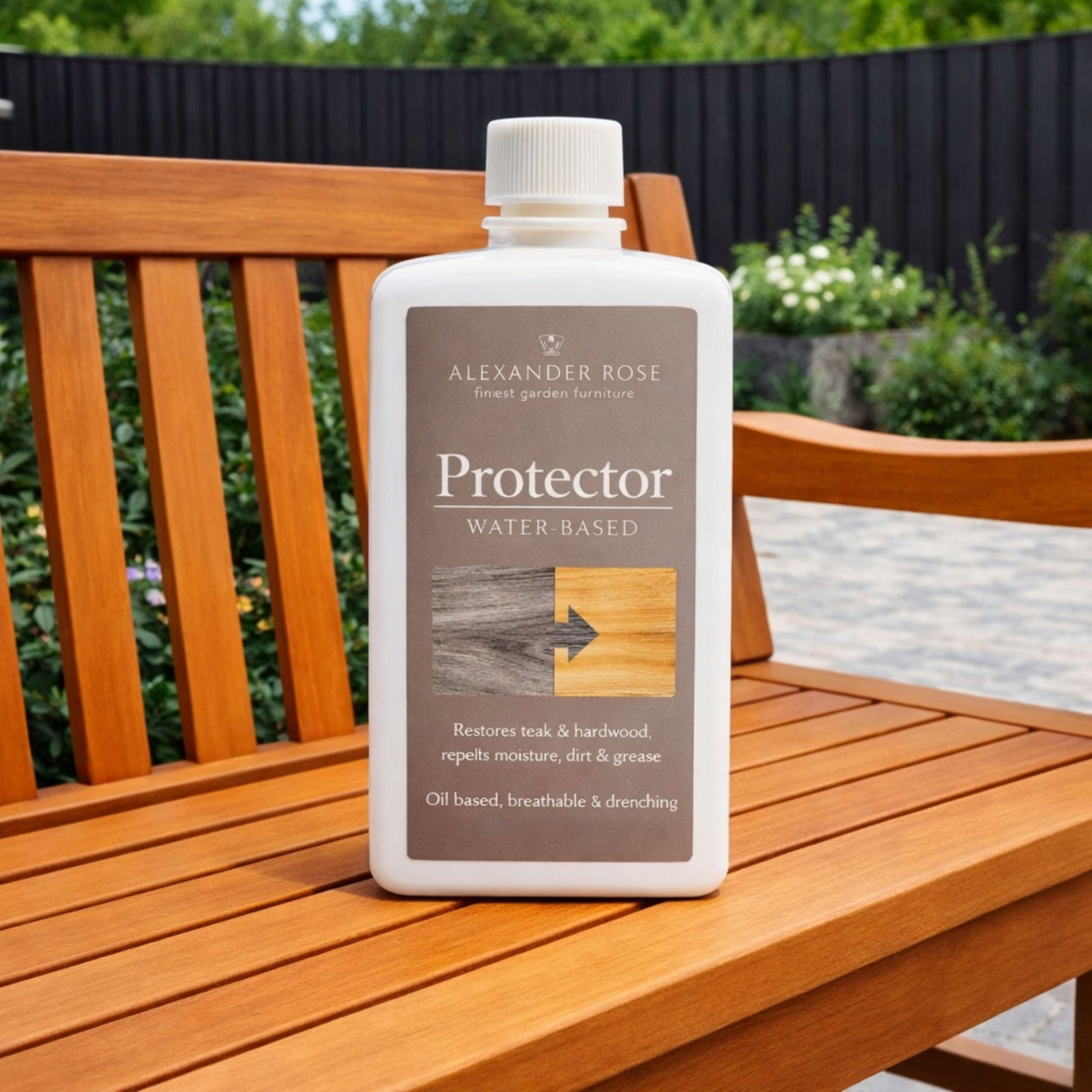 Alexander Rose Golden Teak Protector 1L – Timber Protection for Outdoor Furniture