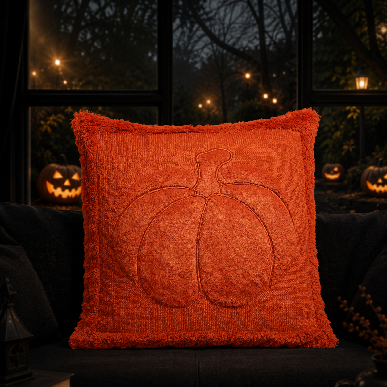 Halloween Pumpkin Accent Cushion