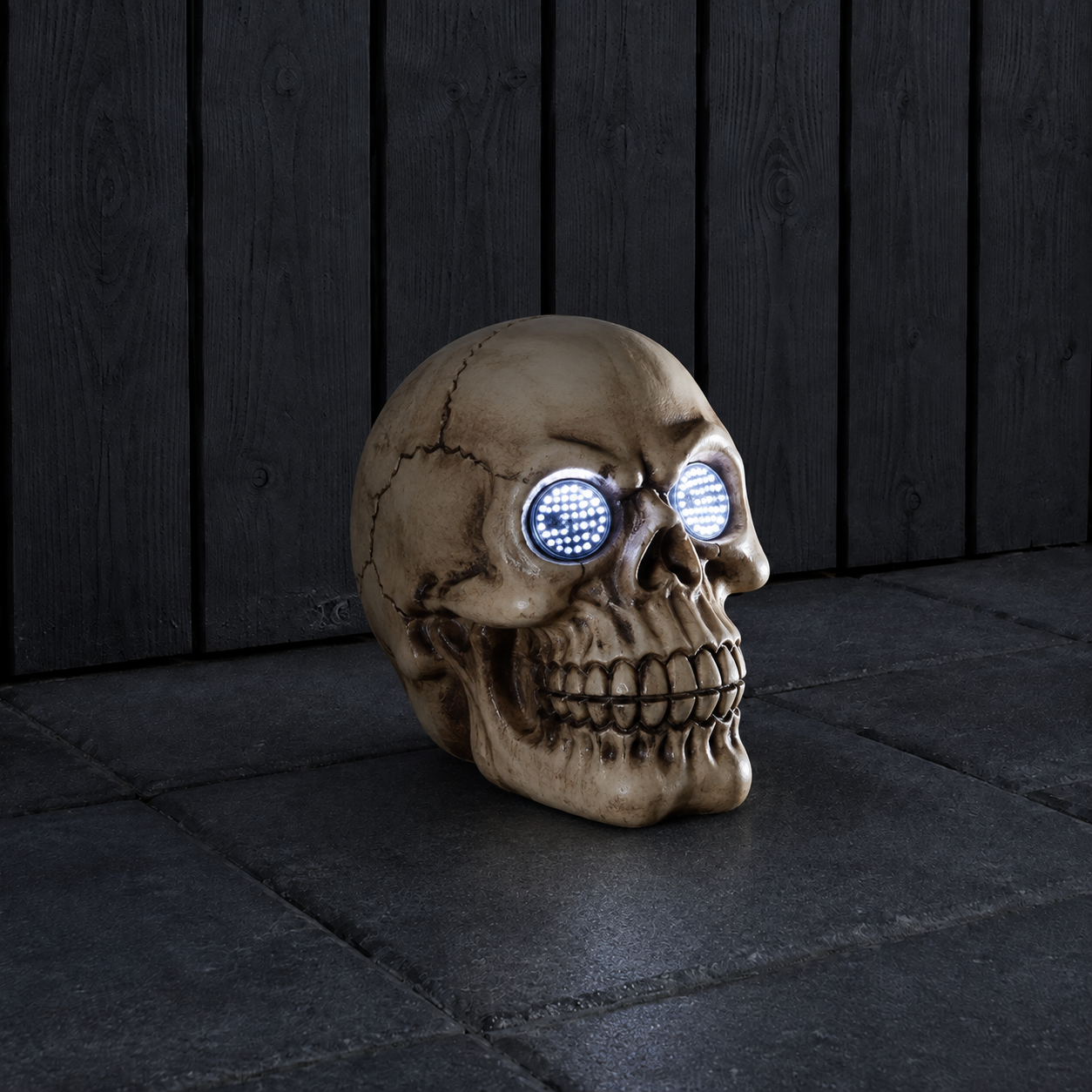 Blinkin' Skull Light Up Halloween Ornament - 21cm