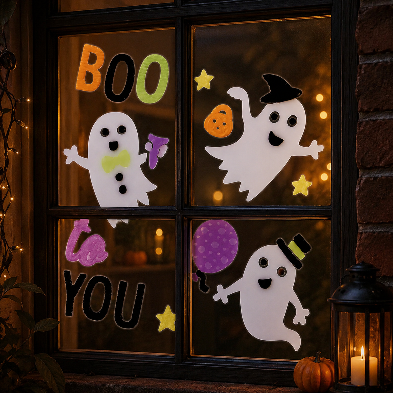 Boo! Halloween Gel Window Sticker Set