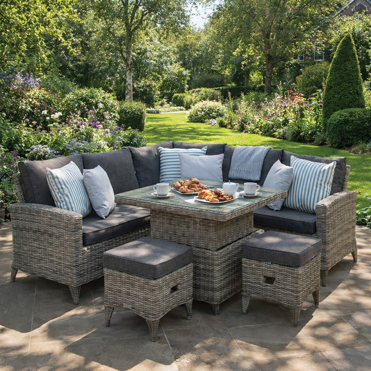 Bordeaux Compact Corner Height Adjustable Table Set