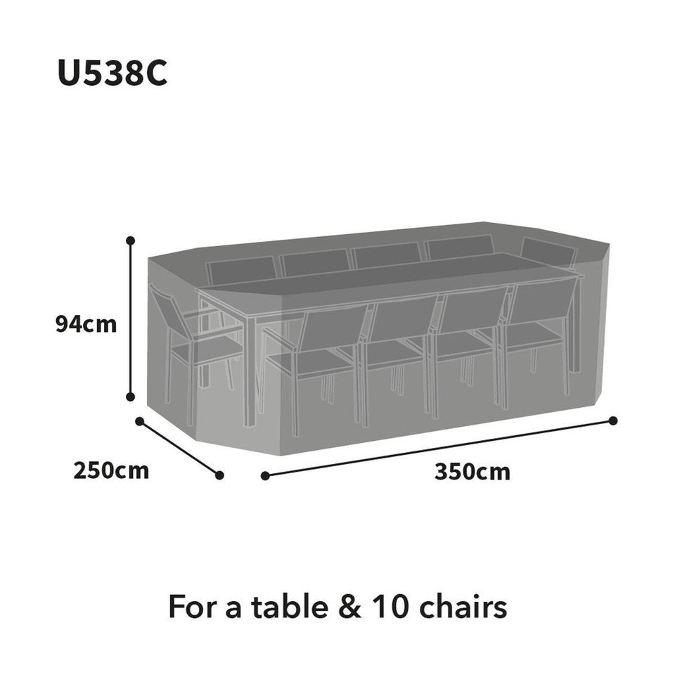 Bosmere Ultimate Protector 10 Seat Rectangular Patio Set Cover - Charcoal - U538C