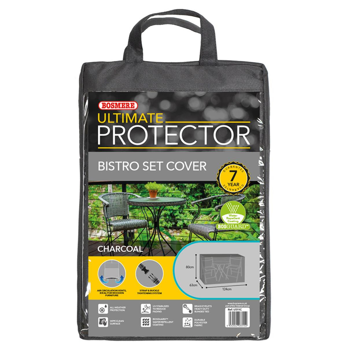 Bosmere Ultimate Protector 2 Seat Bistro Set Cover - Charcoal - U511C