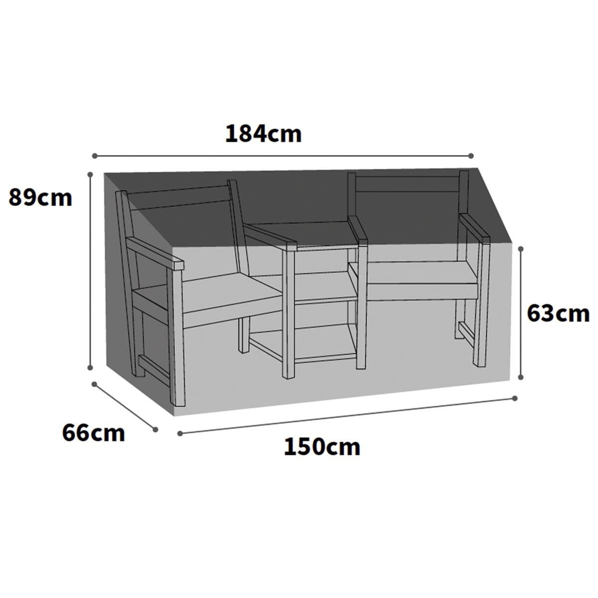 Bosmere Ultimate Protector 2 Seat Companion Bench Cover - Charcoal - U620C