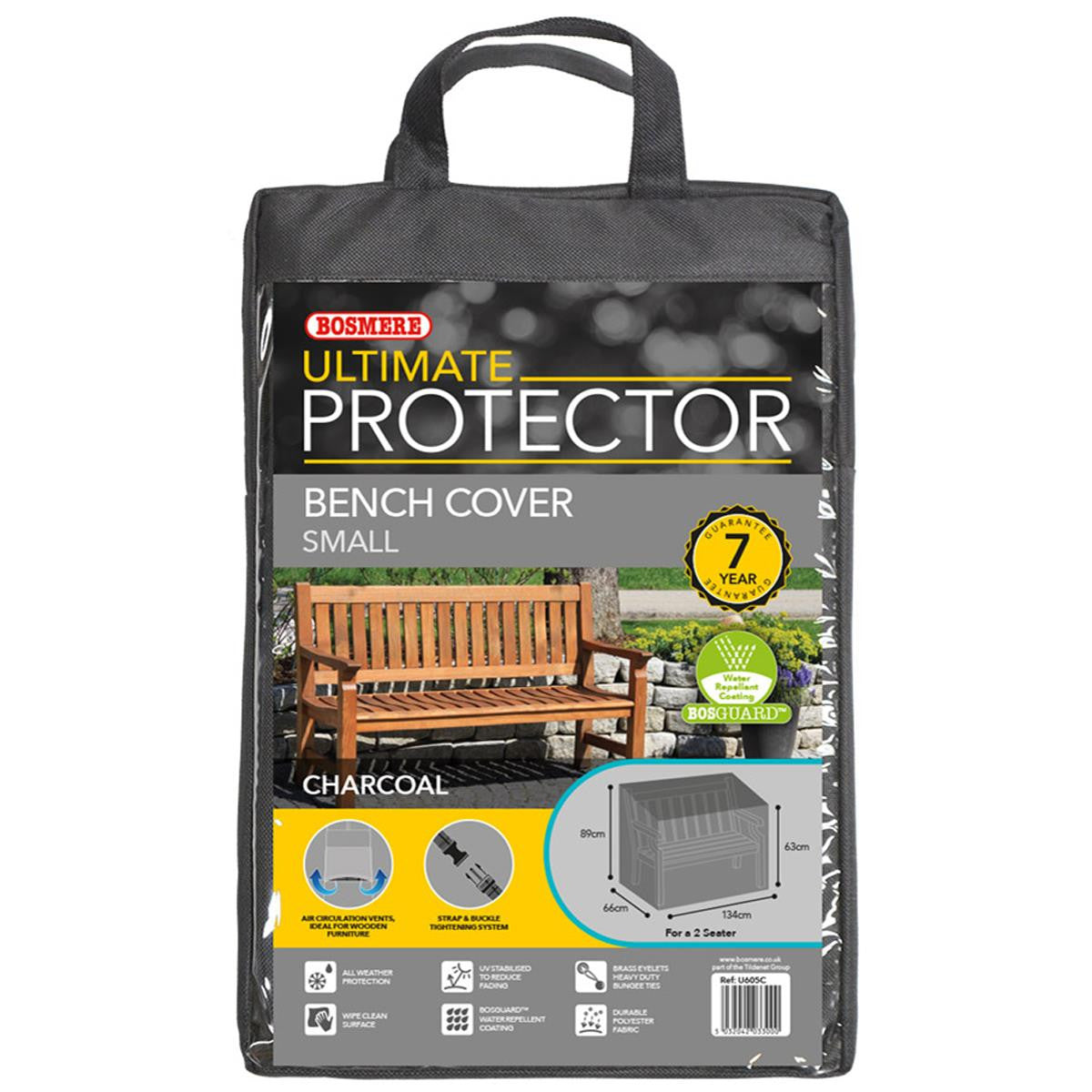 Bosmere Ultimate Protector 2 Seater Bench Cover - Charcoal - U605C