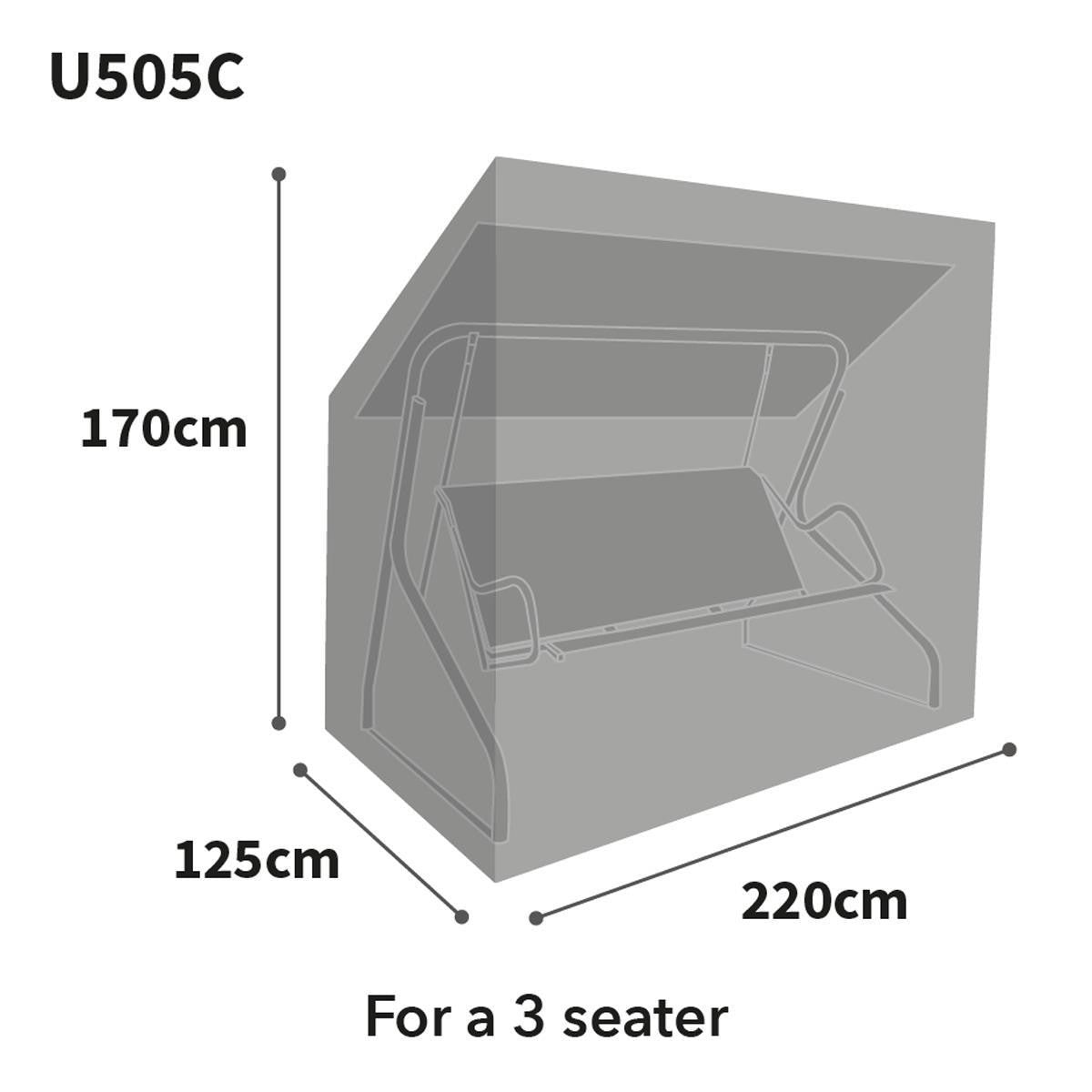 Bosmere Ultimate Protector 3 Seat Swing Seat Cover - Charcoal - U505C