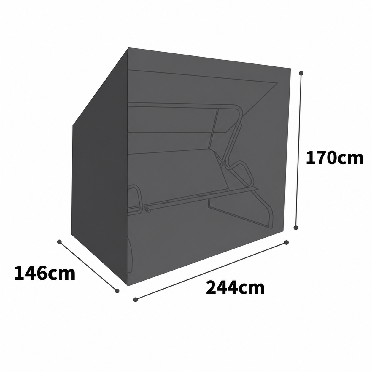 Bosmere Ultimate Protector 3–4 Seat Swing Seat Cover - Charcoal - U510C