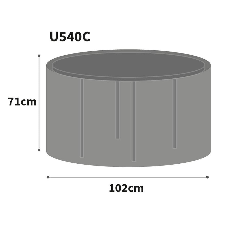 Bosmere Ultimate Protector 4 Seat Round Garden Table Cover - Charcoal - U540C