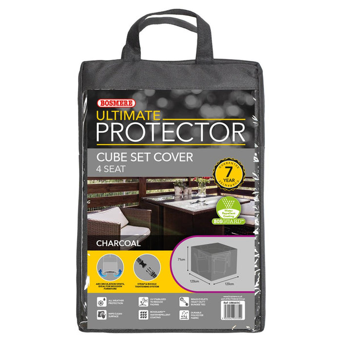 Bosmere Ultimate Protector 4 Seater Cube Set Cover - Charcoal - UM645C