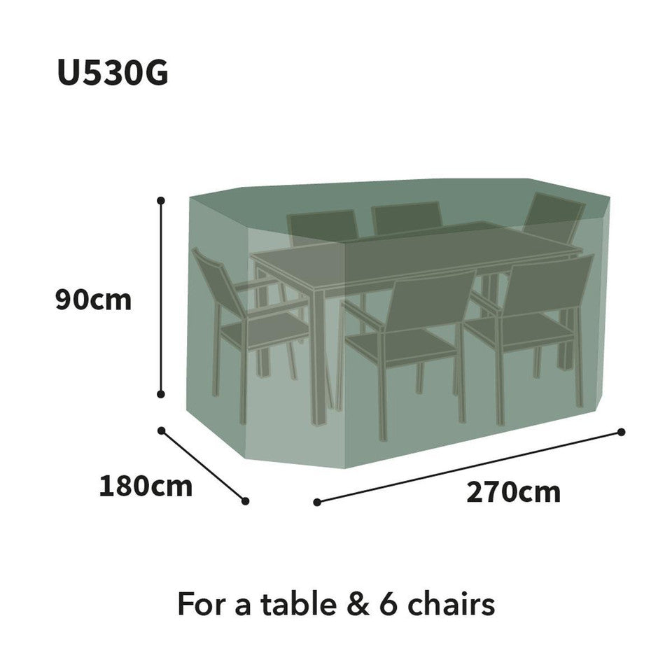 Bosmere Ultimate Protector 6 Seat Rectangular Patio Set Cover - Charcoal - U530C