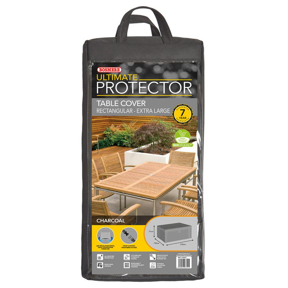 Bosmere Ultimate Protector Extra Large Rectangular Table Cover - Charcoal - U561C