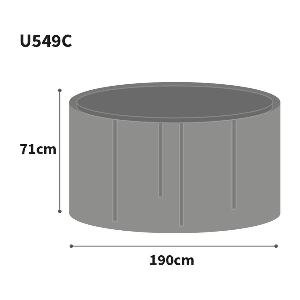 Bosmere Ultimate Protector Extra Large Round Table Cover - Charcoal - U549C