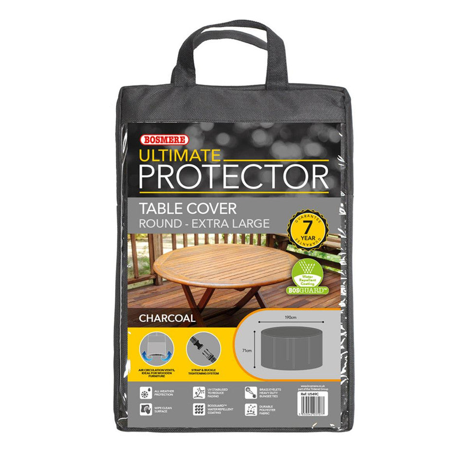 Bosmere Ultimate Protector Extra Large Round Table Cover - Charcoal - U549C