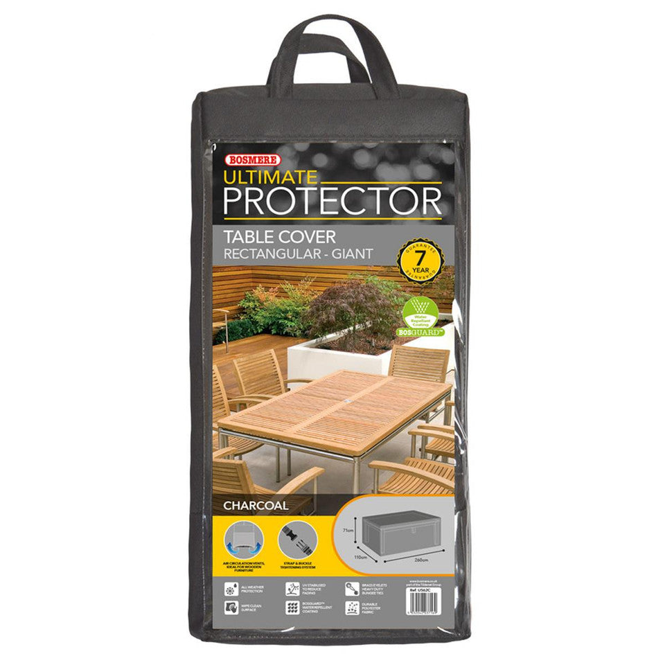 Bosmere Ultimate Protector Giant Rectangular Table Cover - Charcoal - U562C