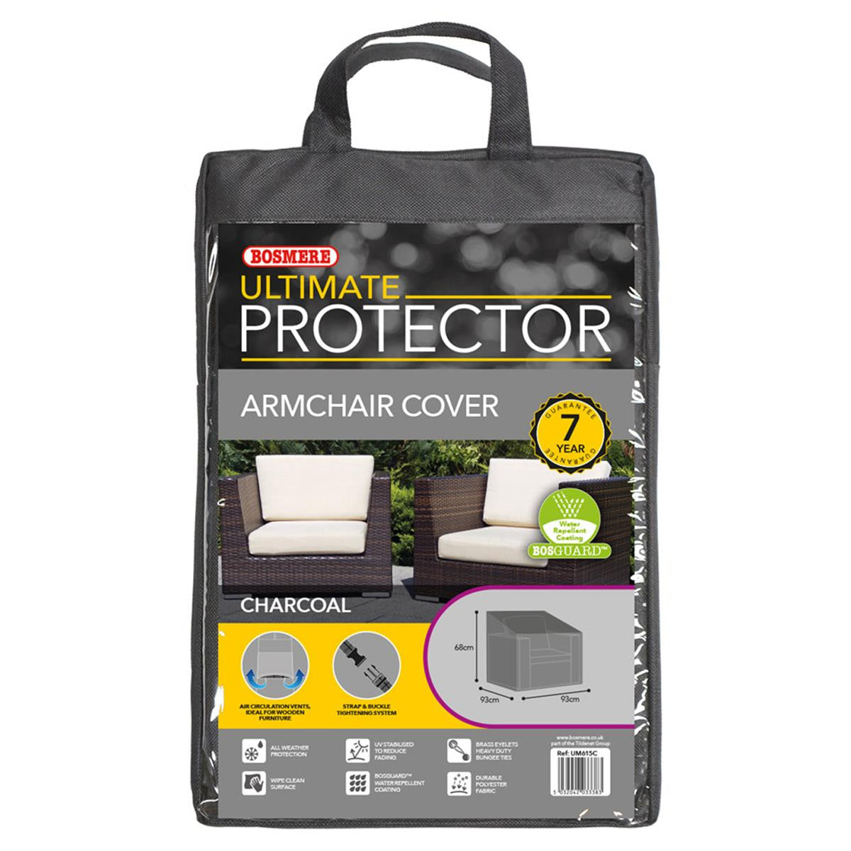 Bosmere Ultimate Protector Large Armchair Cover - Charcoal - UM615C