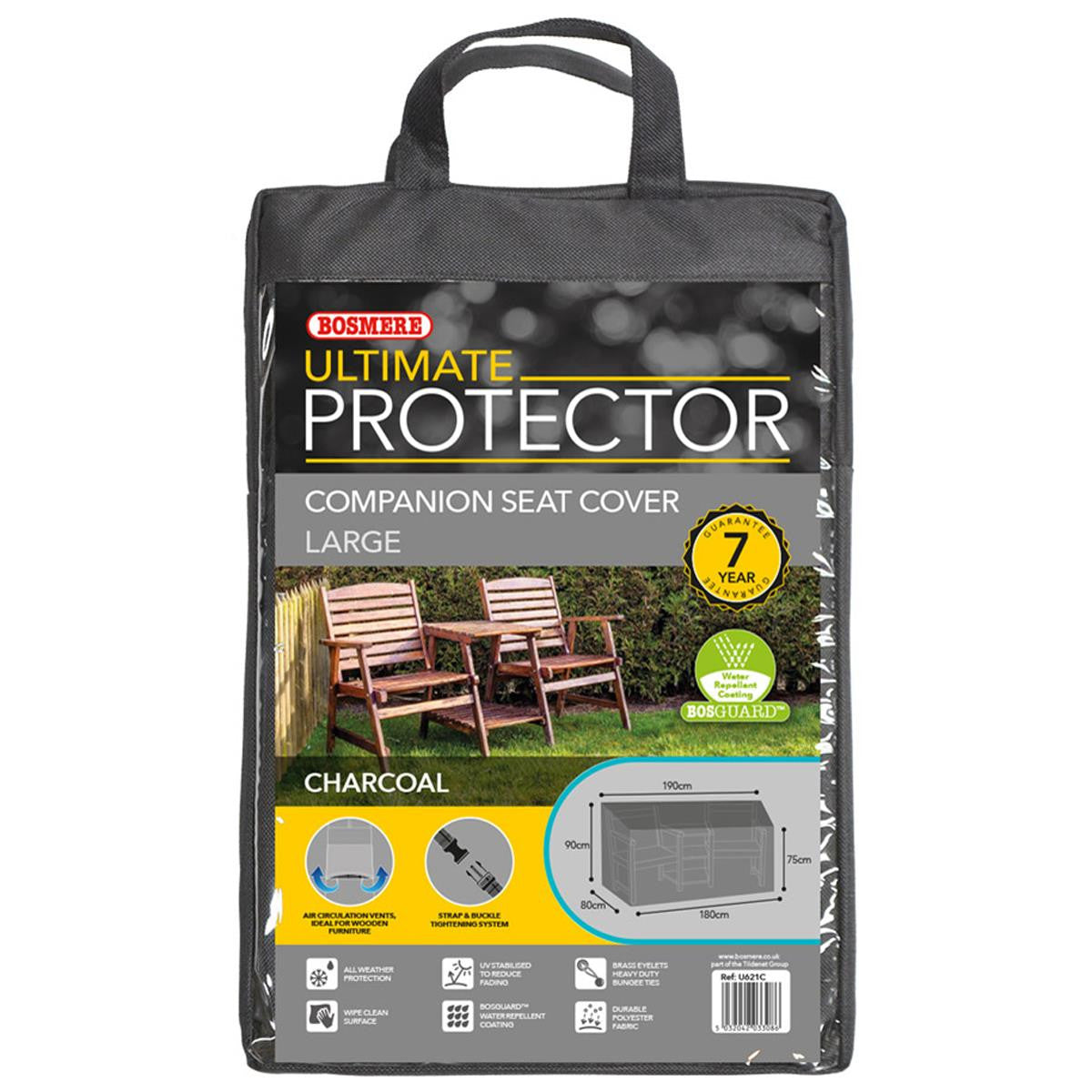 Bosmere Ultimate Protector Large Companion Bench Cover - Charcoal - U621C