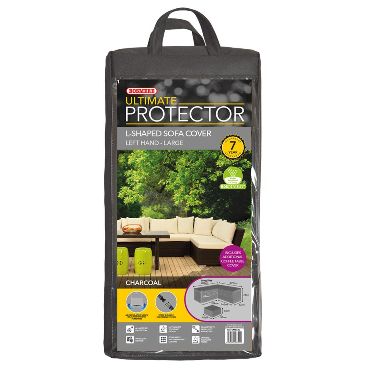 Bosmere Ultimate Protector Modular L Shaped Dining Cover Left Side Large - Charcoal - UM663C