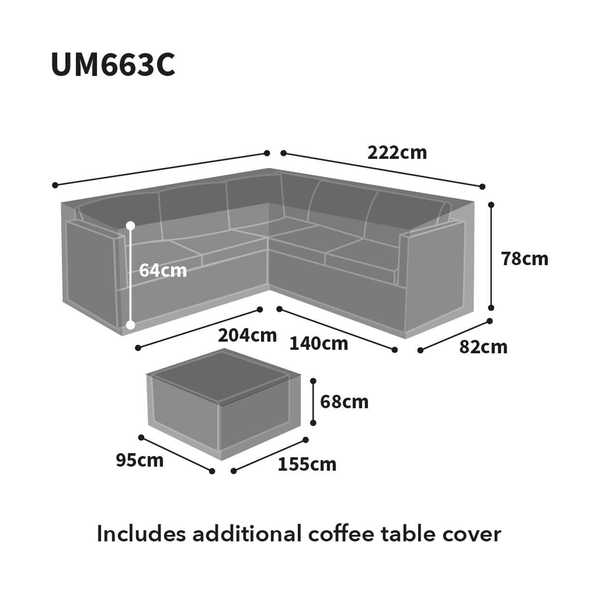 Bosmere Ultimate Protector Modular L Shaped Dining Cover Left Side Large - Charcoal - UM663C