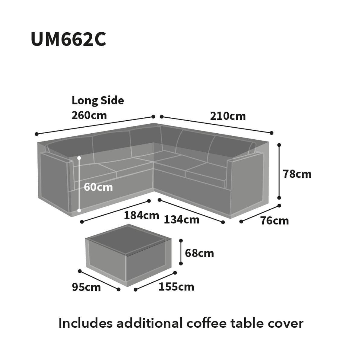 Bosmere Ultimate Protector Modular L Shaped Dining Cover Left Side Medium - Charcoal - UM662C
