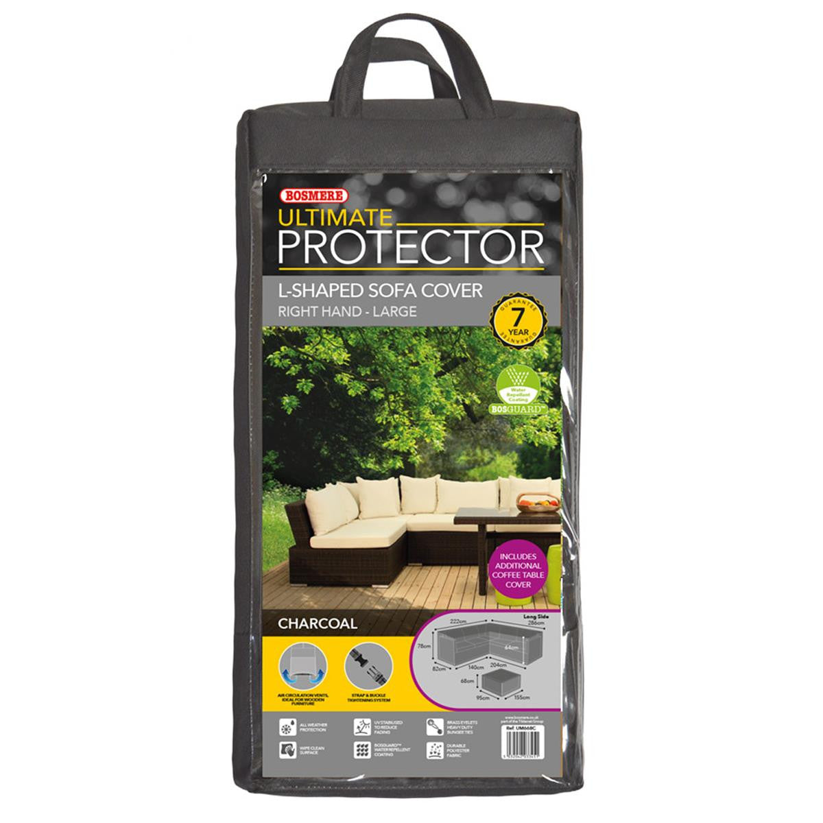 Bosmere Ultimate Protector Modular L Shaped Dining Cover Right Side Large - Charcoal - UM668C