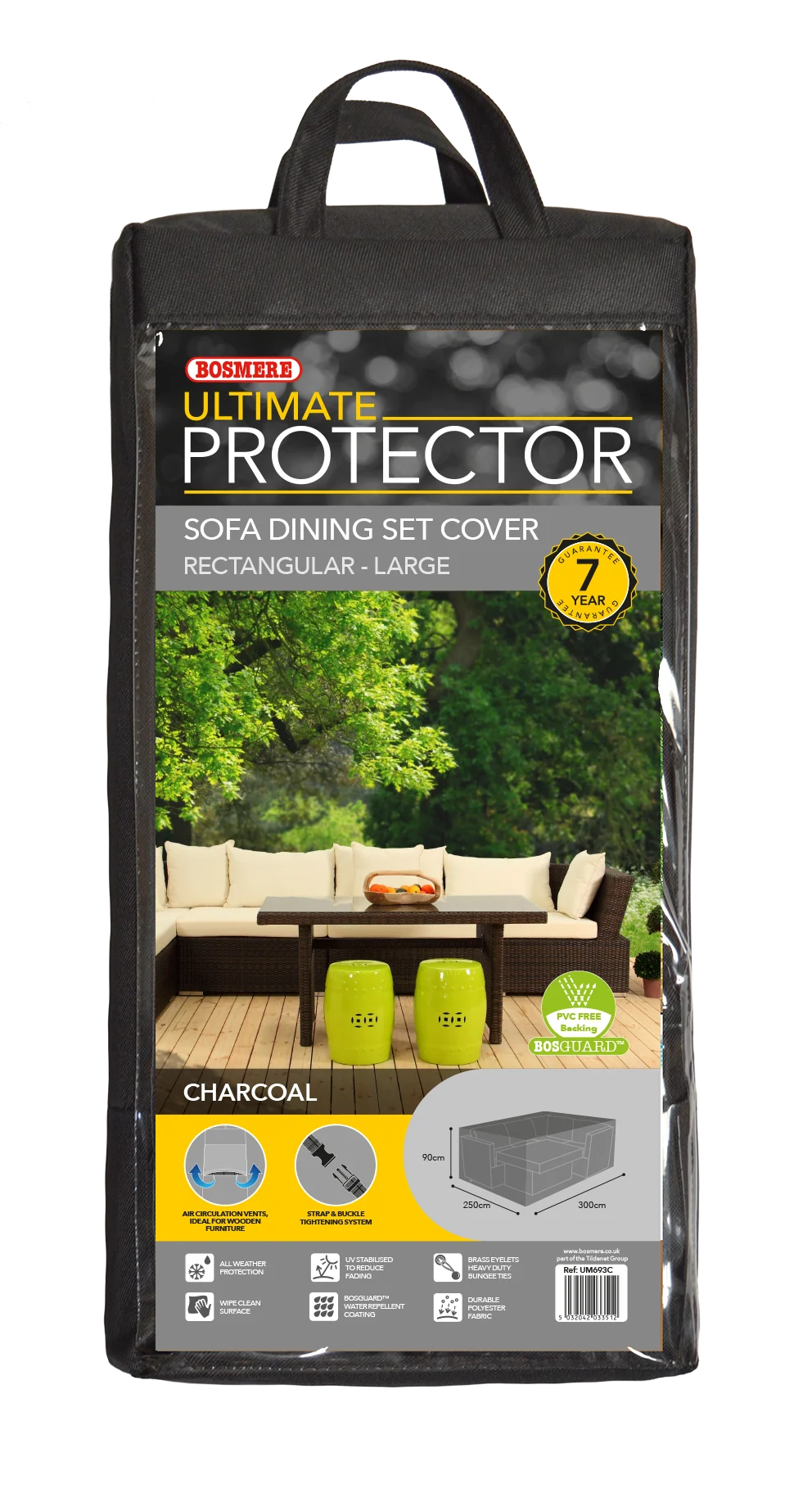 Bosmere Ultimate Protector Modular Rectangular Sofa & Dining Set Cover Large - Charcoal - UM693C