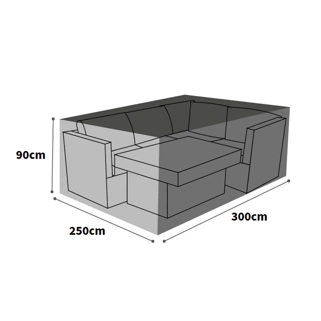Bosmere Ultimate Protector Modular Rectangular Sofa & Dining Set Cover Large - Charcoal - UM693C