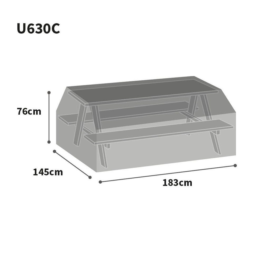Bosmere Ultimate Protector Picnic Table Cover - Charcoal - U630C