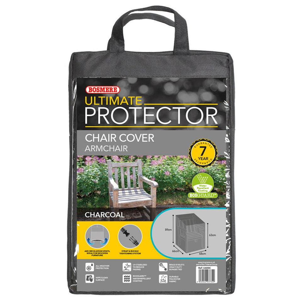 Bosmere Ultimate Protector Single Armchair Cover - Charcoal - U600C