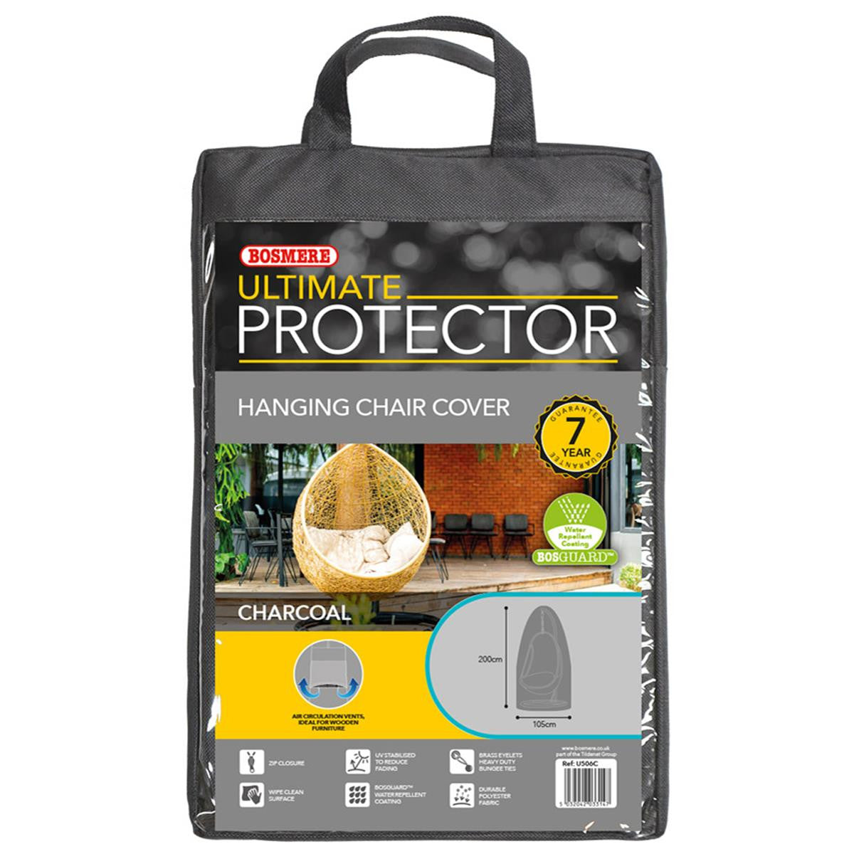 Bosmere Ultimate Protector Single Hanging Chair Cover - Charcoal - U506C