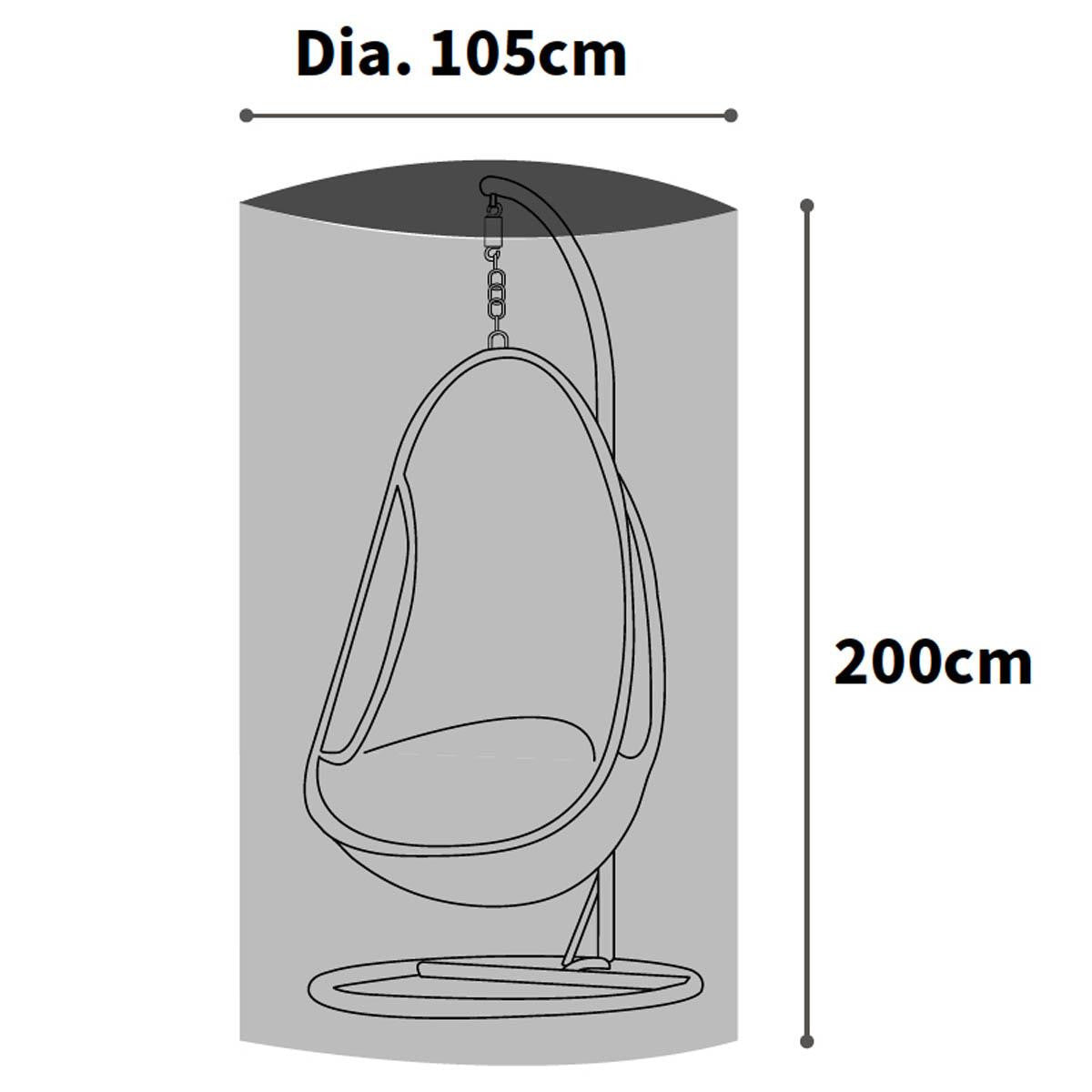 Bosmere Ultimate Protector Single Hanging Chair Cover - Charcoal - U506C
