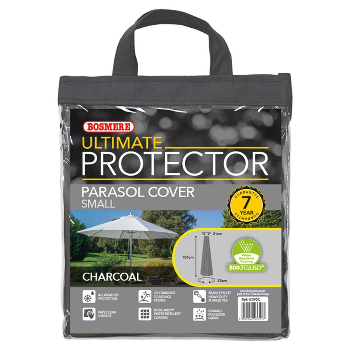 Bosmere Ultimate Protector Small Parasol Cover - Charcoal - U590C