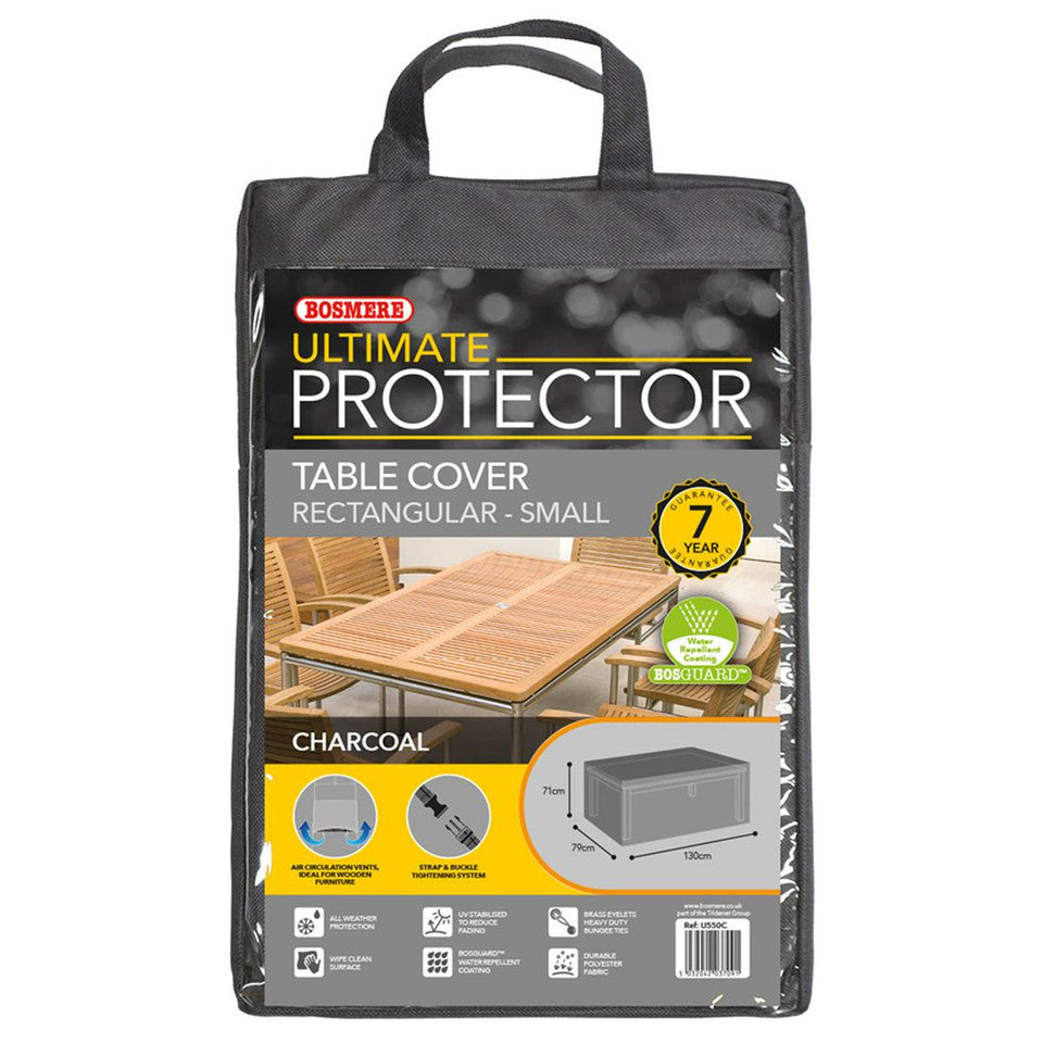Bosmere Ultimate Protector Small Rectangular Table Cover - Charcoal - U550C