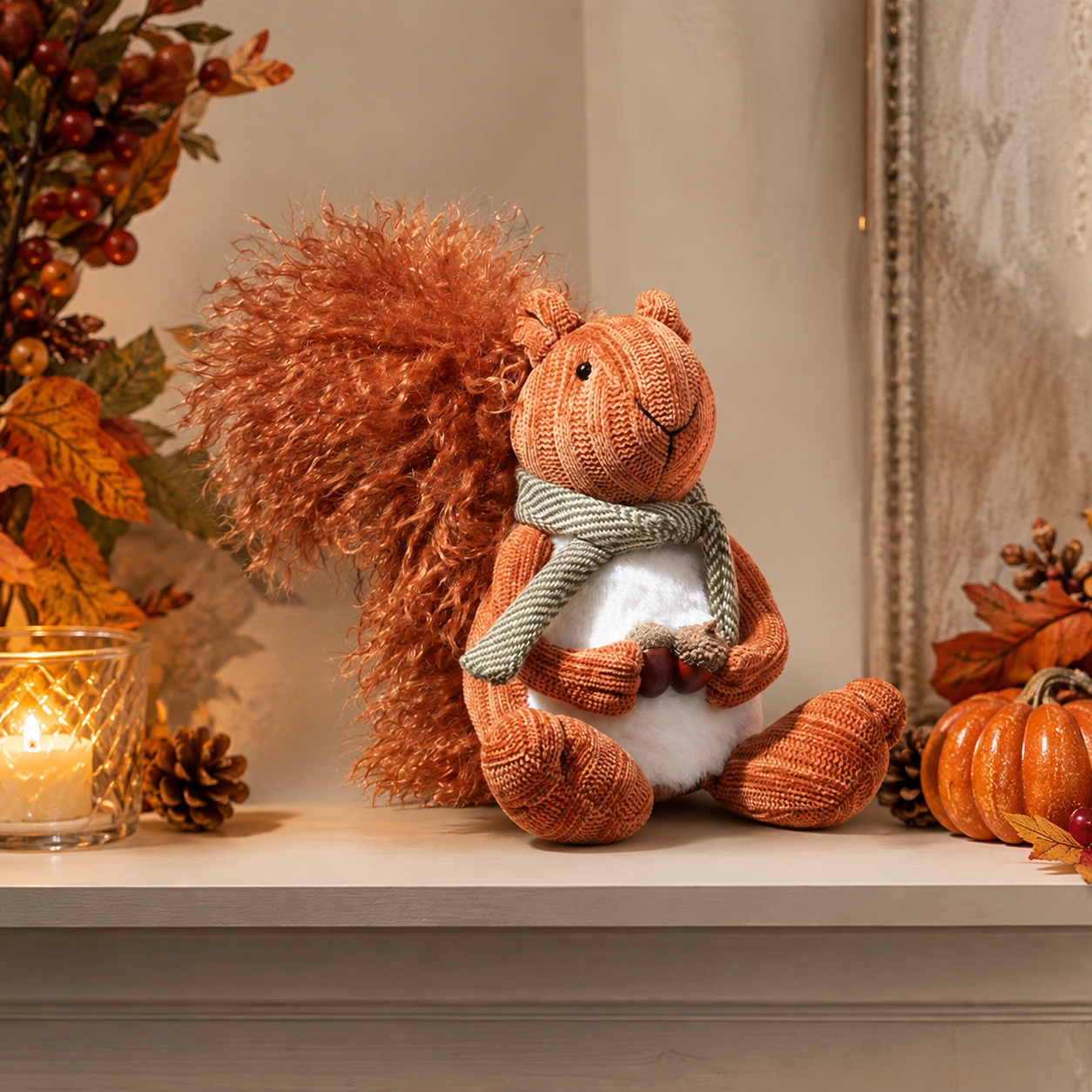 Cyril Squirrel Autumn Plush Decoration - 28cm