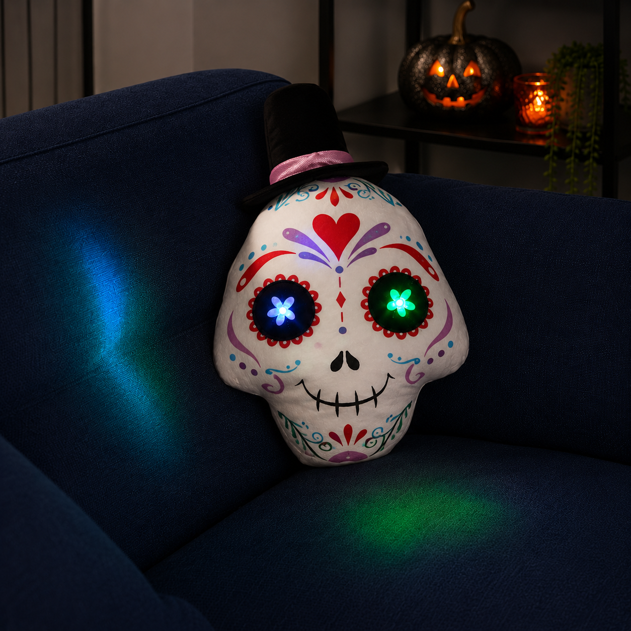 DeadHead! Light Up Eyes Halloween Plush Decoration