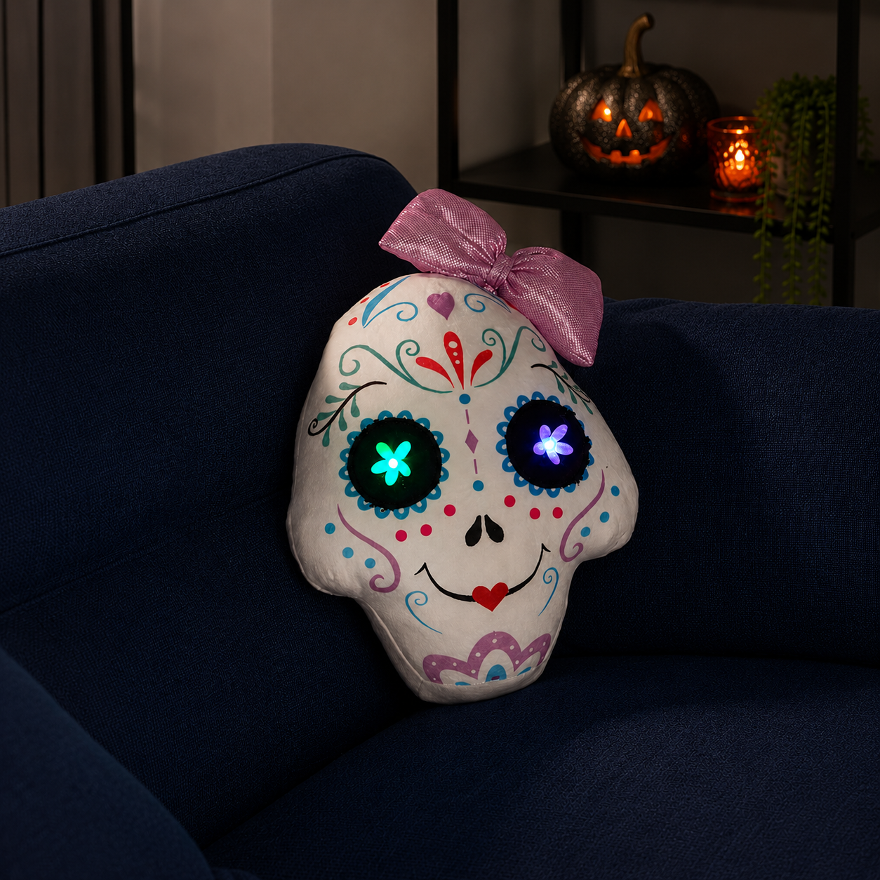 DeadHead! Light Up Eyes Halloween Plush Decoration