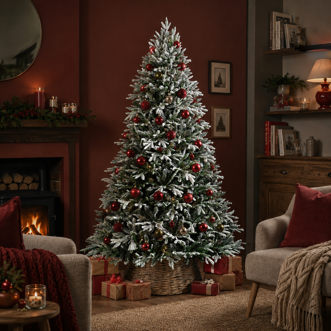 6ft Deluxe Grays Peak Flocked Pine Christmas Tree