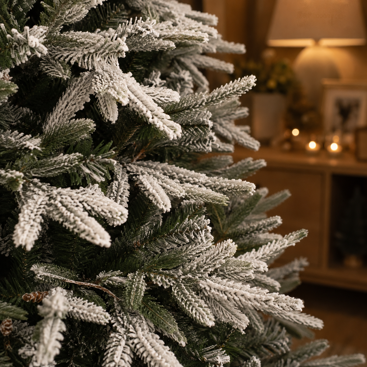 6ft Deluxe Grays Peak Flocked Pine Christmas Tree