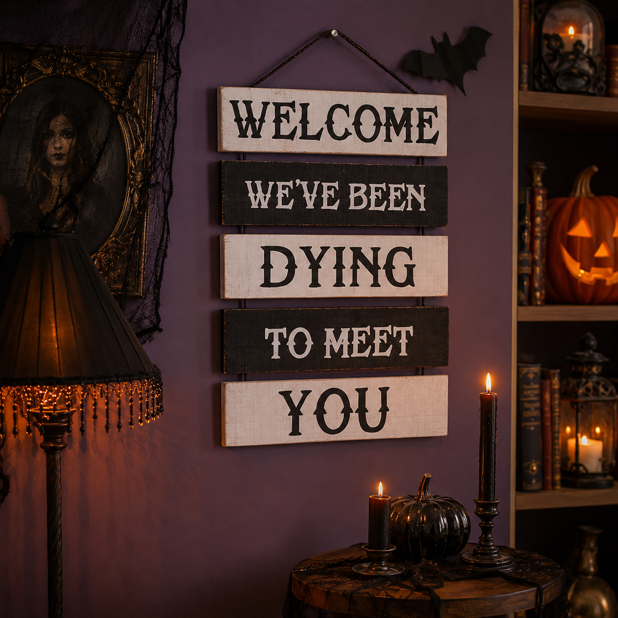 Dying To Meet You Hanging Halloween Sign