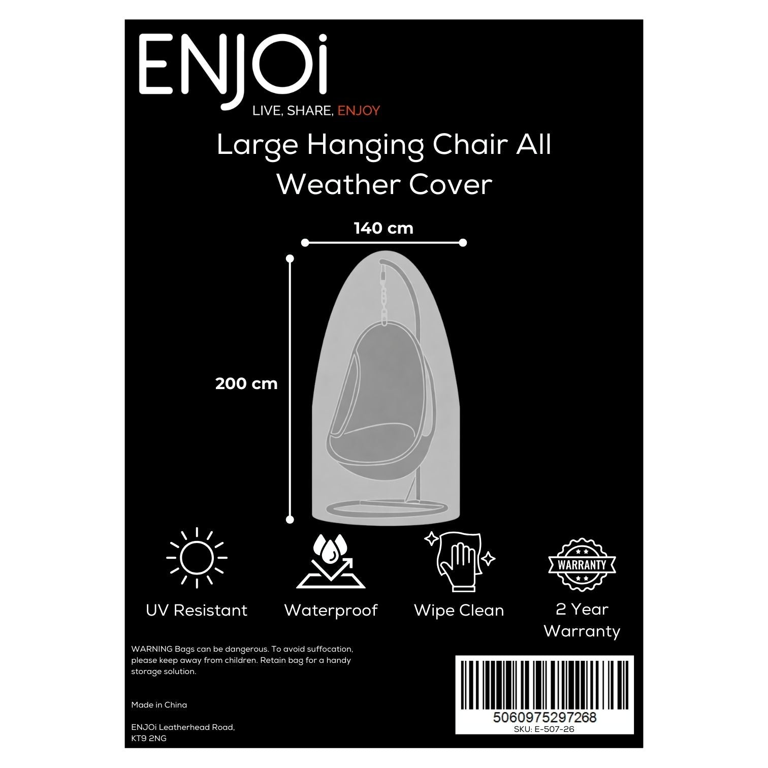 Large Hanging Chair All Weather Cover