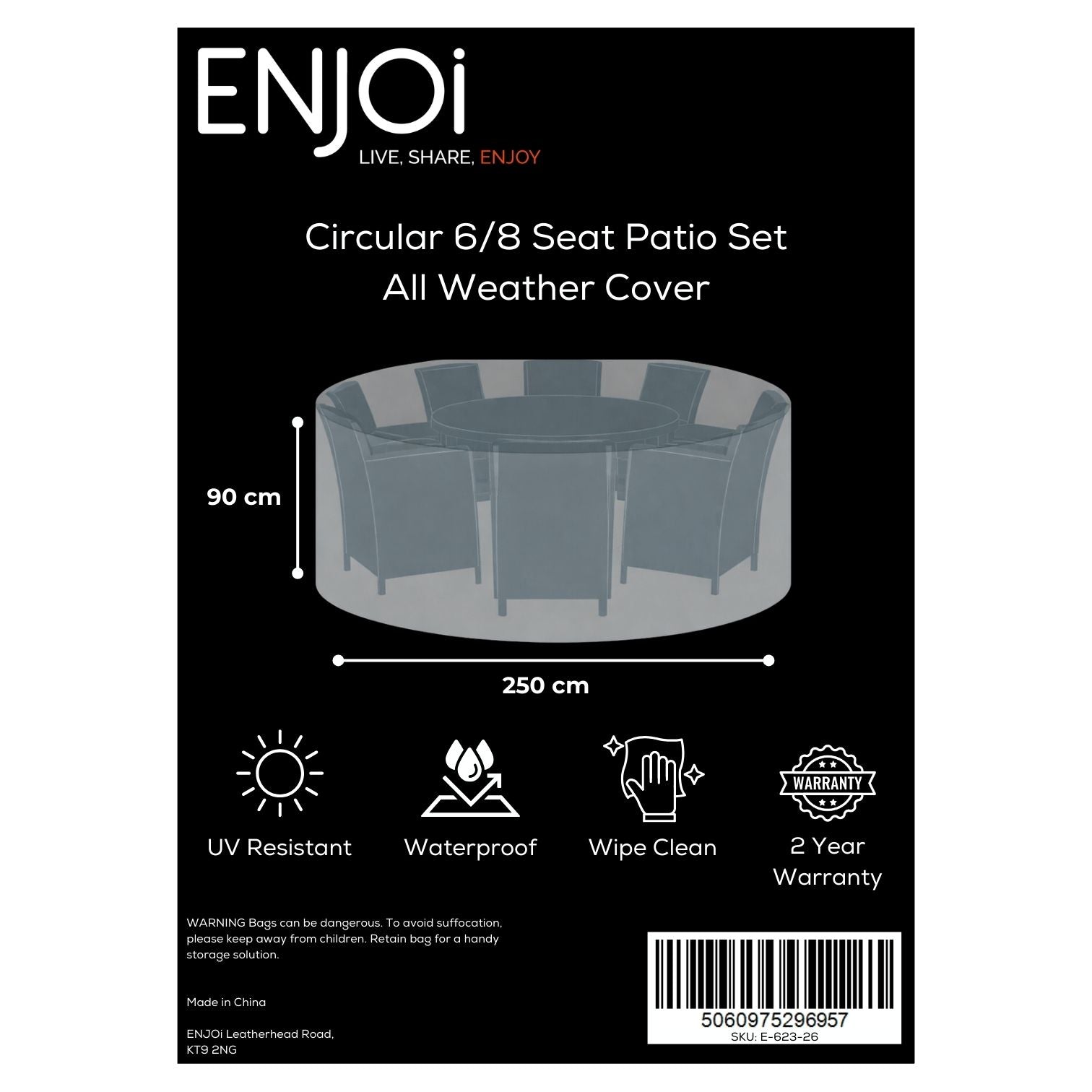 Circular 6/8 Seat Patio Set All Weather Cover