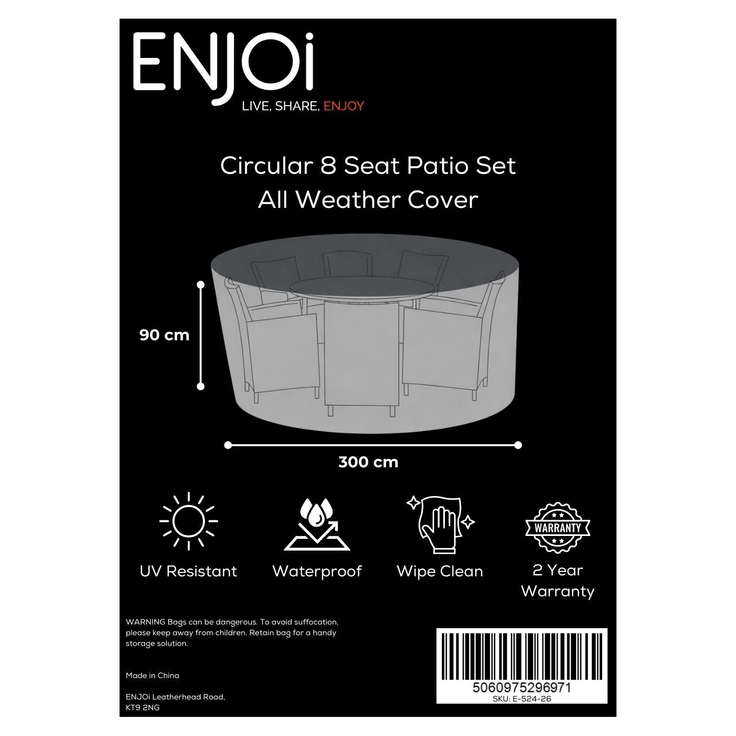 Circular 8 Seat Patio Set All Weather Cover