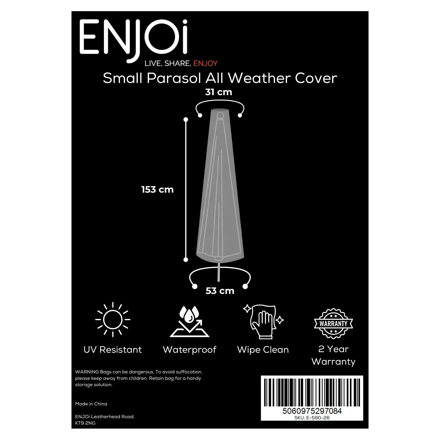 Small Parasol All Weather Cover