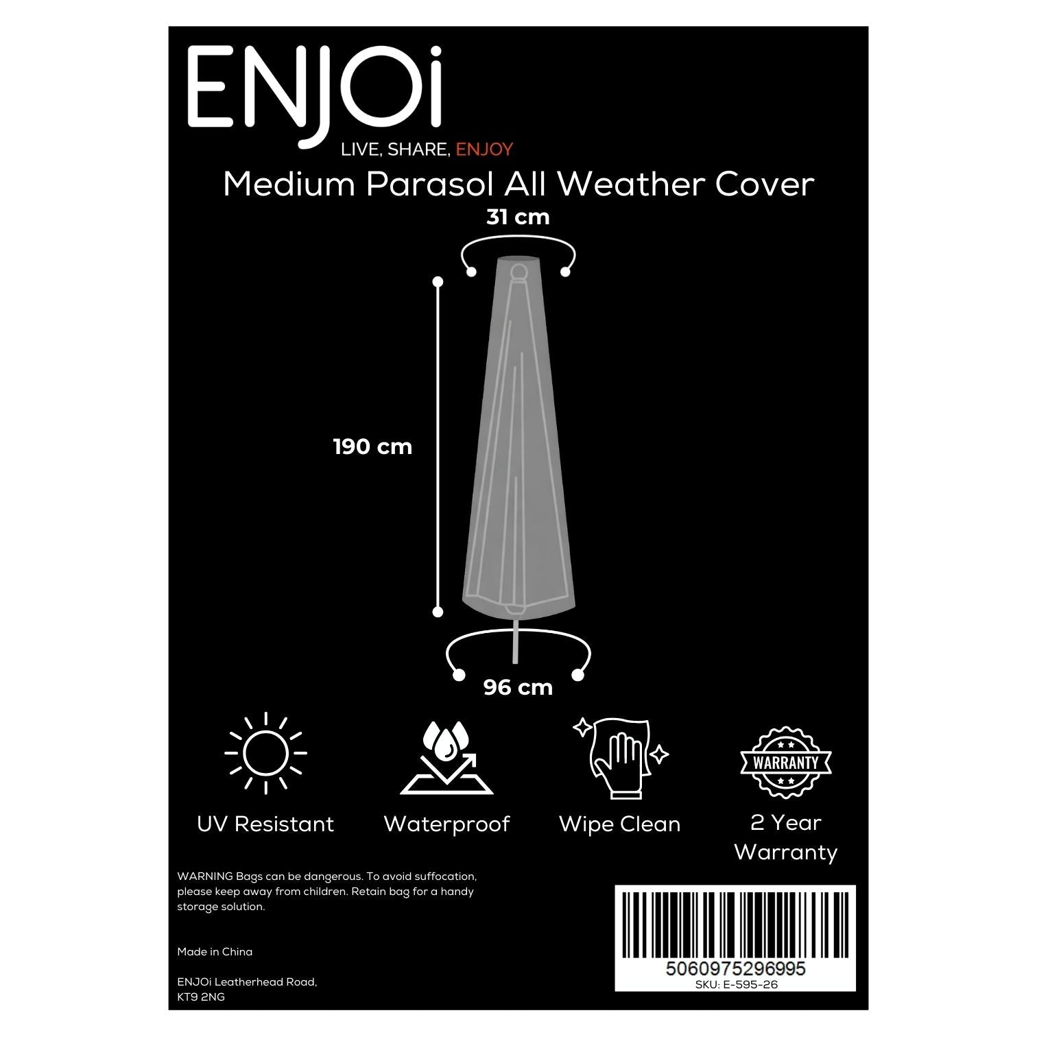 Medium Parasol All Weather Cover